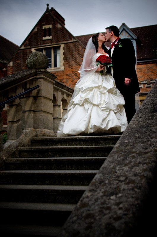 Wedding couple portrait captured naturally in Cambridge