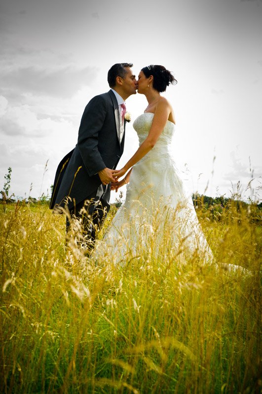 Bride and groom portrait with soft, flattering light