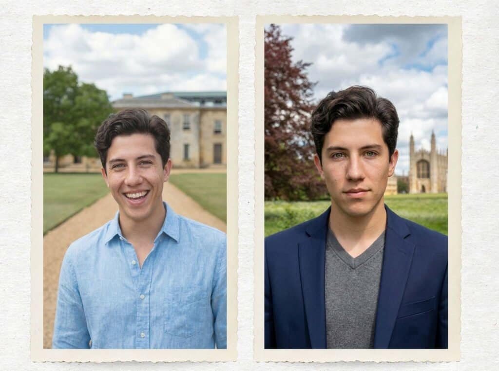 Portrait photographer Cambridge — professional LinkedIn headshot in natural light